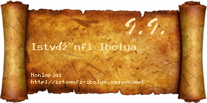Istvánfi Ibolya névjegykártya