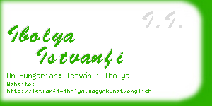 ibolya istvanfi business card