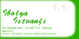 ibolya istvanfi business card
